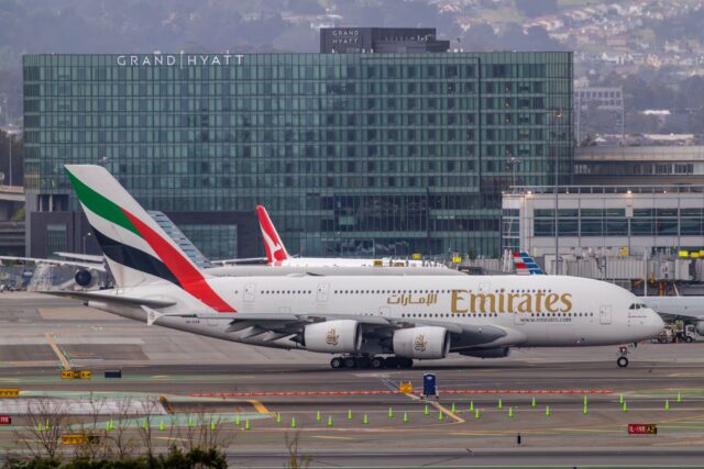 Emirates Airbus A380-800 departing SFO for DXB.
Date: 2026-03-31
Registration: A6-EUW
@emirates @flysfo @airbus @grandhyattatsfo  #A380 #PlaneSpotting #AviationPhotography #Aviation #Travel #SFO #Airbus