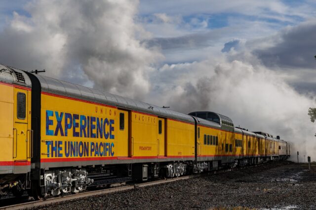 A lot of steam for....BigBoy train disappearing in the steam clouds of the locomotive while leaving Roseville.

#America250 #Railroad #UnionPacific #BigBoy #UP4014 #Photography #railfanning @cityofroseville #travel #Train #SteamTrain #SteamLocomotive @uprr #up