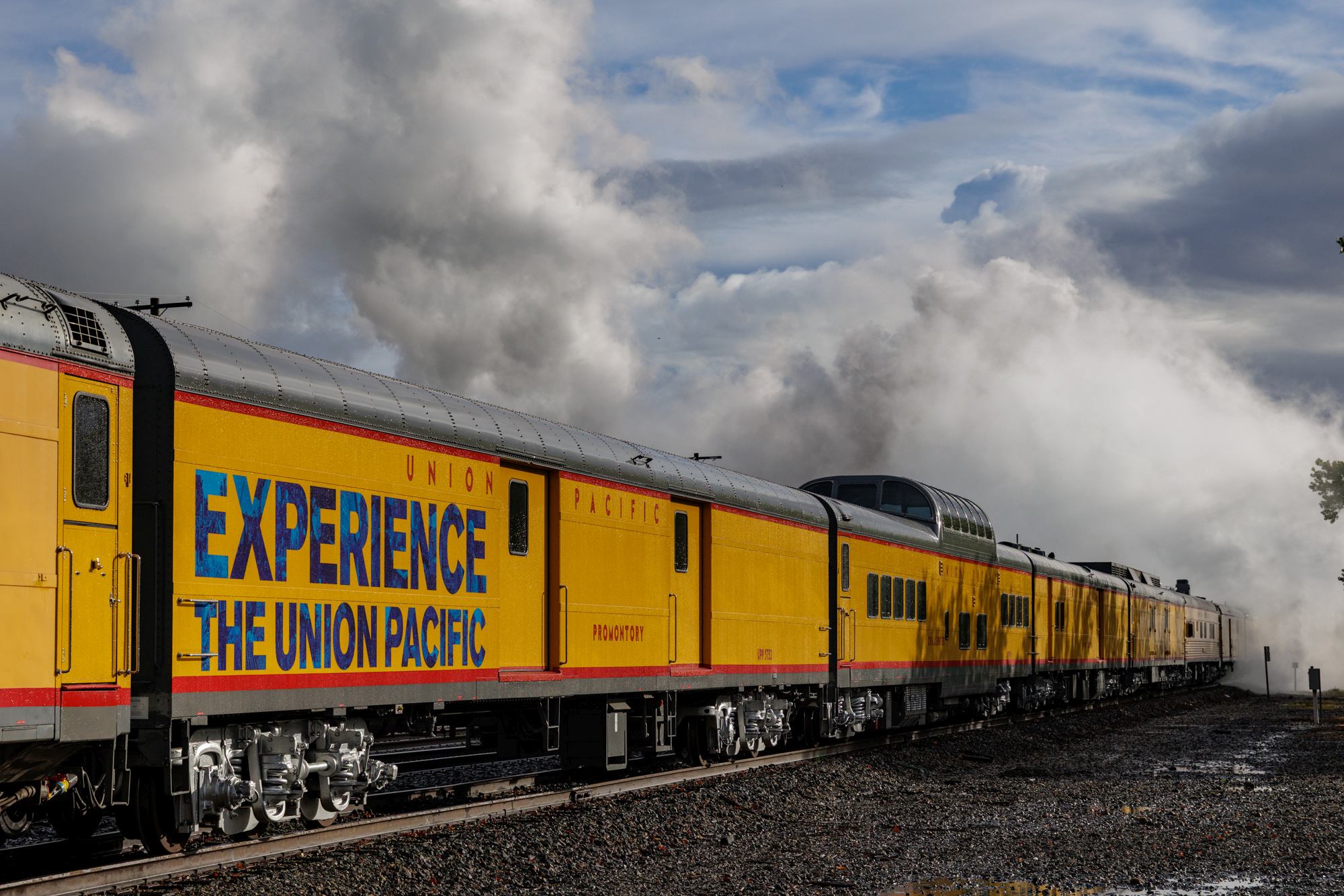 A lot of steam for....BigBoy train disappearing in the steam clouds of the locomotive while leaving Roseville.

#America250 #Railroad #UnionPacific #BigBoy #UP4014 #Photography #railfanning @cityofroseville #travel #Train #SteamTrain #SteamLocomotive @uprr #up